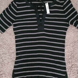 Madewell women's size Small black stripped top nwt